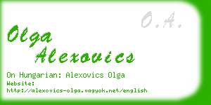 olga alexovics business card